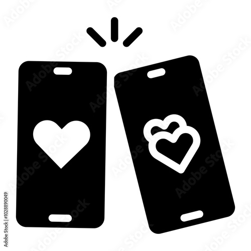 Virtual Date icon vector image. Can be used for Dating App.