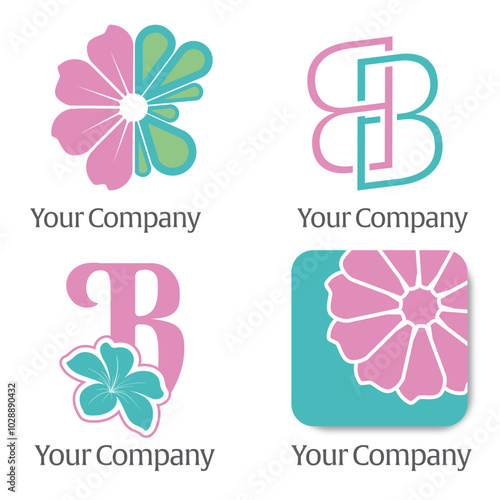 Flowers & Butterflies Logo, BB Logo, Florist Logo, flowers, butterfly
