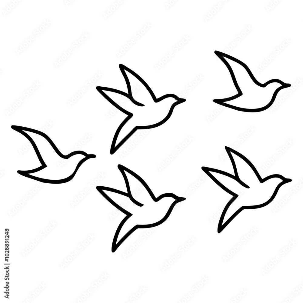 birds flying in a line birds flying in a line