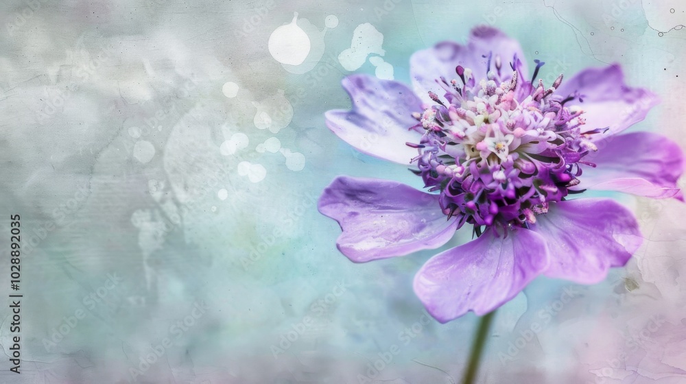Beautiful Scabiosa Flower on Clean Background Beautiful Scabiosa Flower on Clean Background