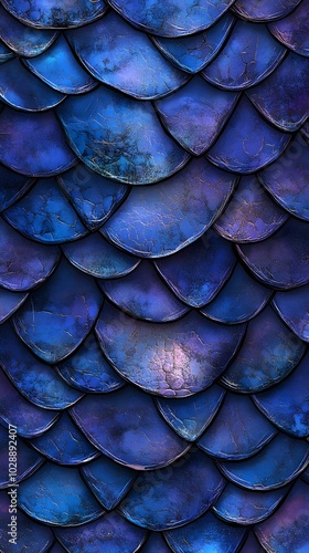 Wallpaper Mural Blue dragon scales, seamless texture, blue color gradient Torontodigital.ca