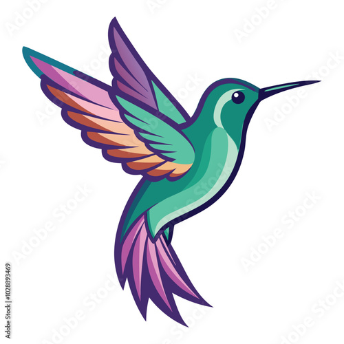 Free vector beautiful flying humming bird design