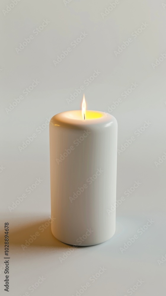 Candle on white background, 4K hyperrealistic photo Candle on white background, 4K hyperrealistic photo