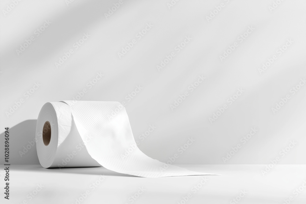 A roll of toilet paper unspooled in a spiral on a matte-white surface, symbolizing global sanitation efforts, with soft light and subtle textures conveying fragility and simplicity.
A roll of toilet paper unspooled in a spiral on a matte-white surface, symbolizing global sanitation efforts, with soft light and subtle textures conveying fragility and simplicity.
