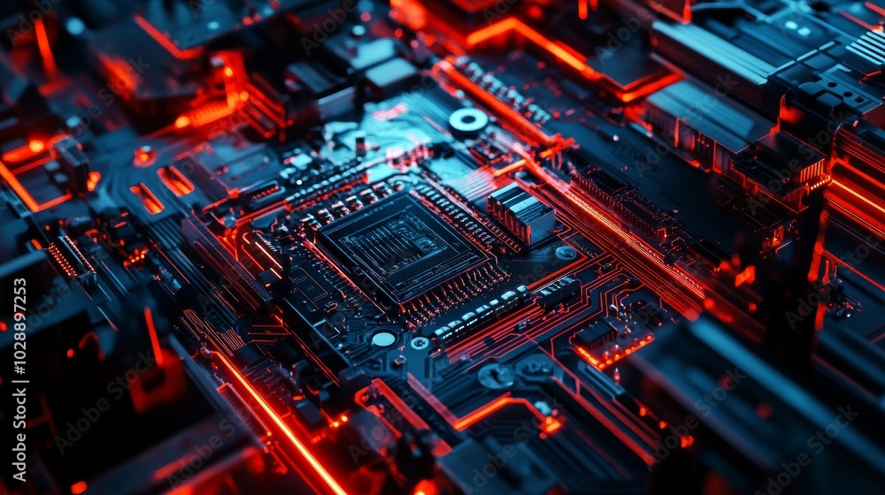 The pick and place machine installs components on generic circuit boards quickly and accurately. Electronics and circuit board manufacturing. A bright environment. The pick and place machine installs components on generic circuit boards quickly and accurately. Electronics and circuit board manufacturing. A bright environment.