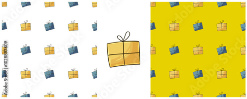 Christmas holidays. Set Seamless patterns in hand draw style