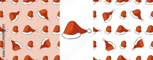 Christmas holidays. Set Seamless patterns in hand draw style