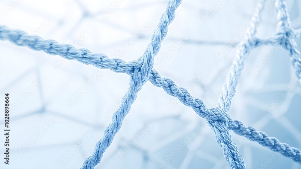 Complex web of interconnected ropes symbolizing intricate business relationships and antitrust challenges, with a focused foreground rope representing the effort to break monopolies. Complex web of interconnected ropes symbolizing intricate business relationships and antitrust challenges, with a focused foreground rope representing the effort to break monopolies.