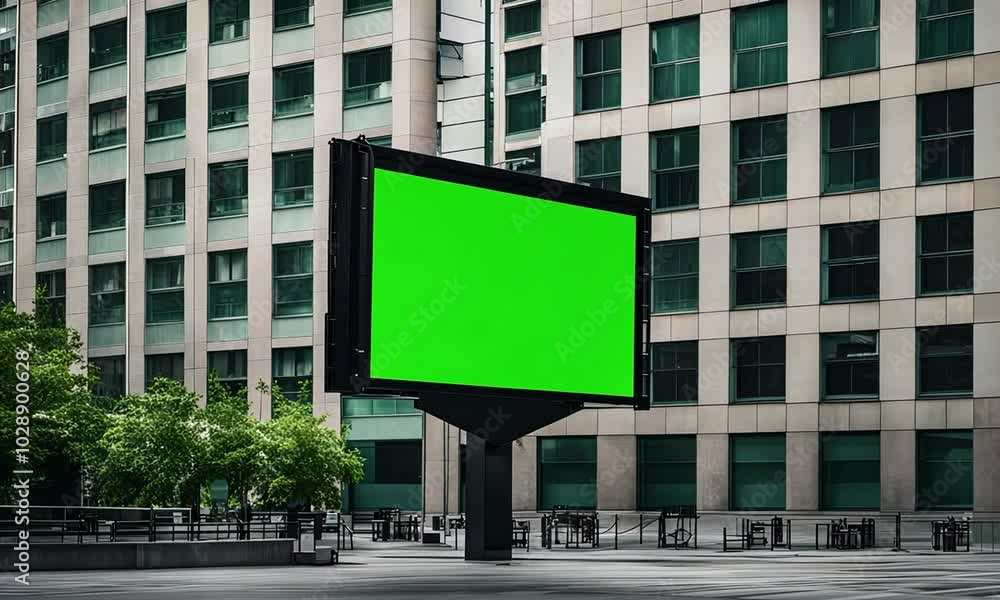 Green screen bilboard in the city Green screen bilboard in the city