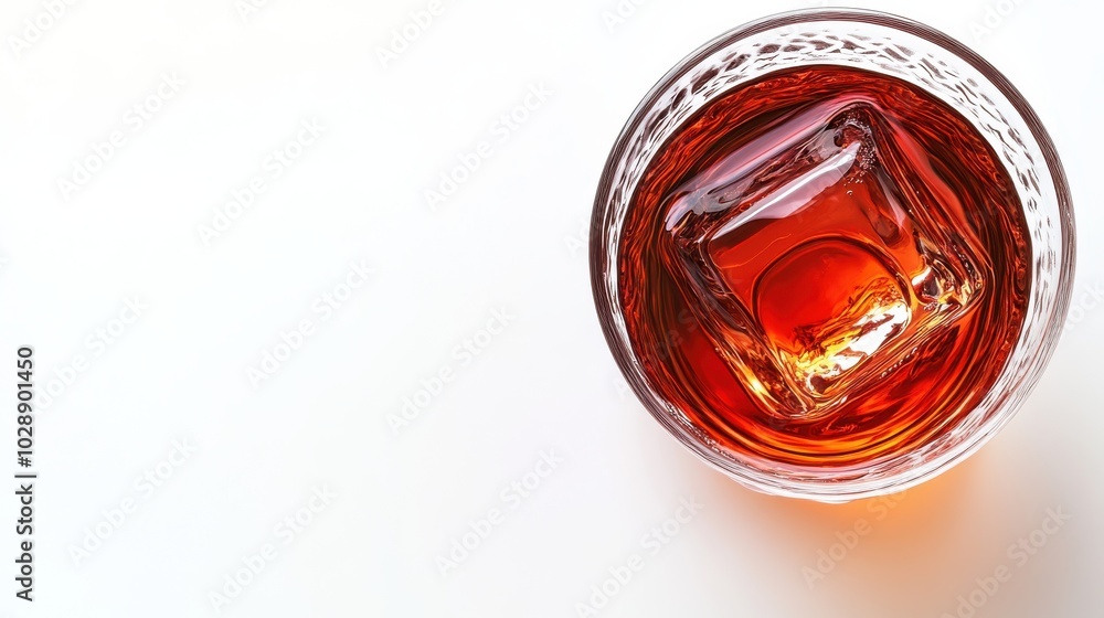 Classic Whiskey on the Rocks with Large Ice Cube Classic Whiskey on the Rocks with Large Ice Cube