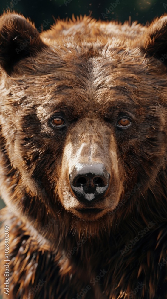 Fototapeta premium Brown bear, 4K hyperrealistic photo