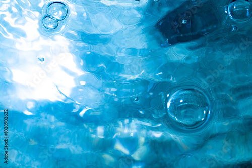 Water bubbles abstract bokeh light in the pool