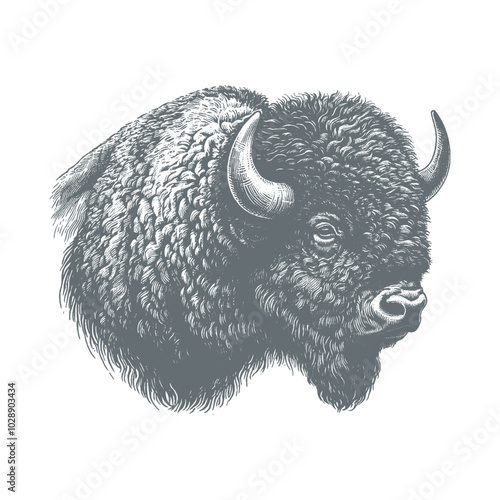 bison vector illustration