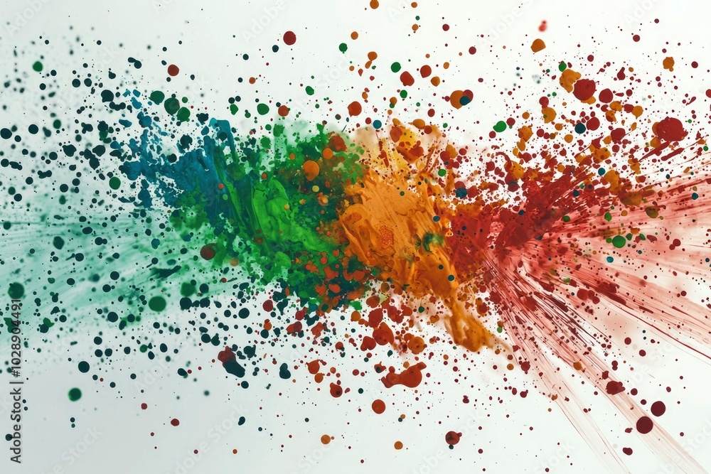 Abstract Colorful Ink Splashes and Blobs on a White Background Abstract Colorful Ink Splashes and Blobs on a White Background