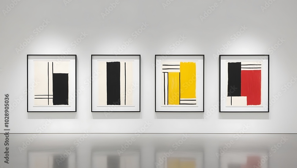 Set of three abstract digital geometric art illustrations. Set of three abstract digital geometric art illustrations.