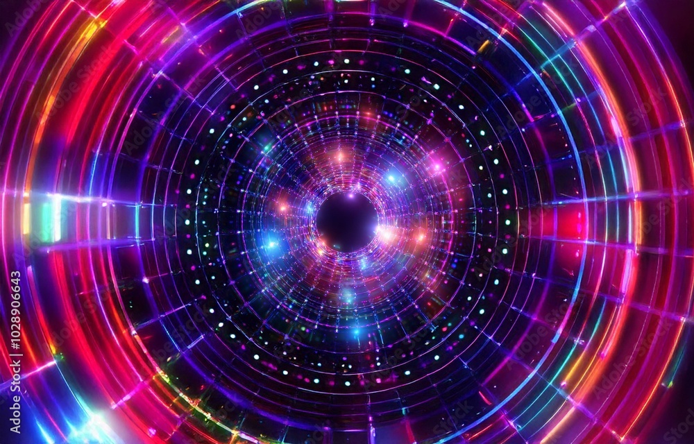 A vibrant, abstract image featuring concentric circles of bright, neon pink, blue, and green light, creating a futuristic tunnel effect. A vibrant, abstract image featuring concentric circles of bright, neon pink, blue, and green light, creating a futuristic tunnel effect.