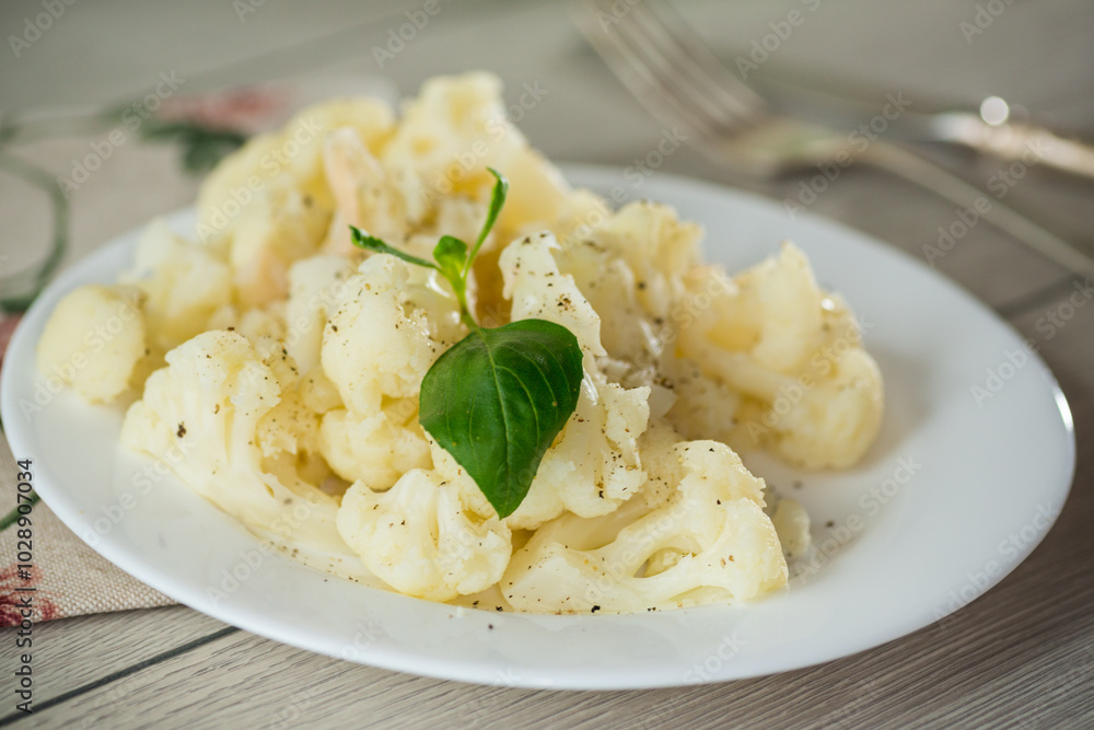 Diet cauliflower steamed with spices Diet cauliflower steamed with spices