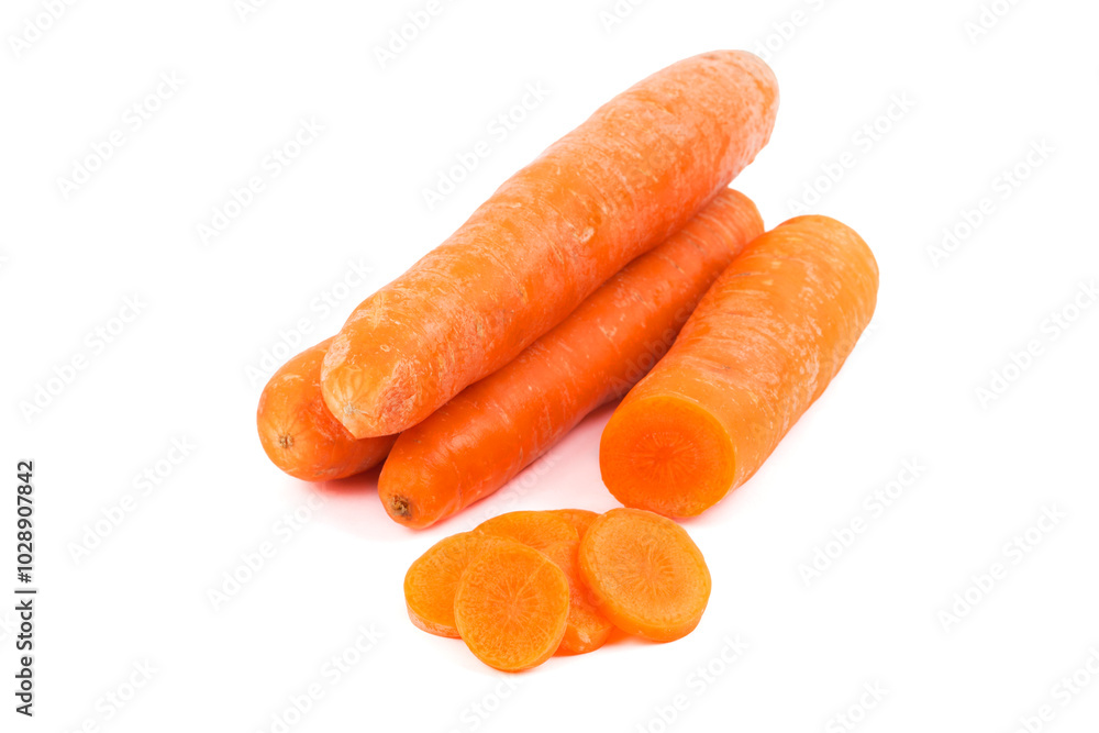 Red carrots on a white background Red carrots on a white background