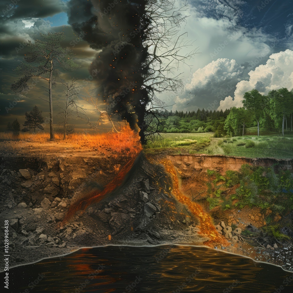 Nature's Duality The Contrast of Destruction and Renewal Nature's Duality The Contrast of Destruction and Renewal