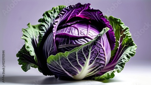 Fresh red cabbage photo