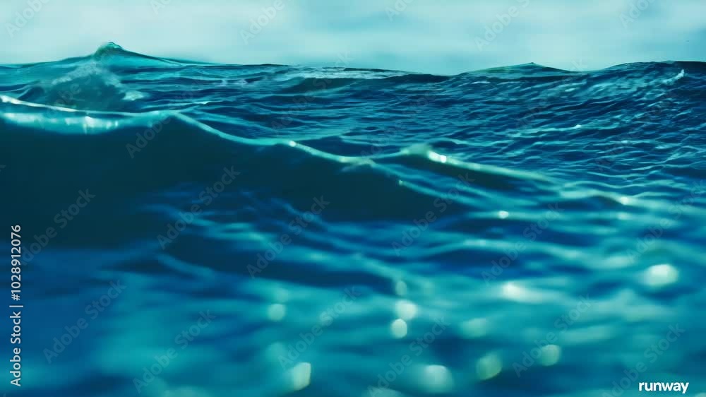 Close-Up of Textured Deep Blue Ocean Waves Close-Up of Textured Deep Blue Ocean Waves