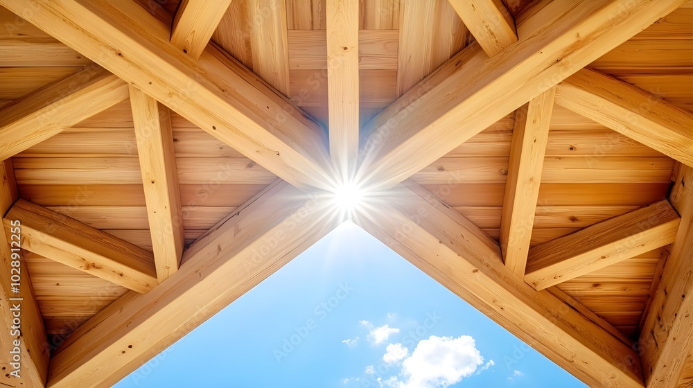 Close-Up of a Beautifully Crafted Wooden Ceiling. Close-Up of a Beautifully Crafted Wooden Ceiling.
