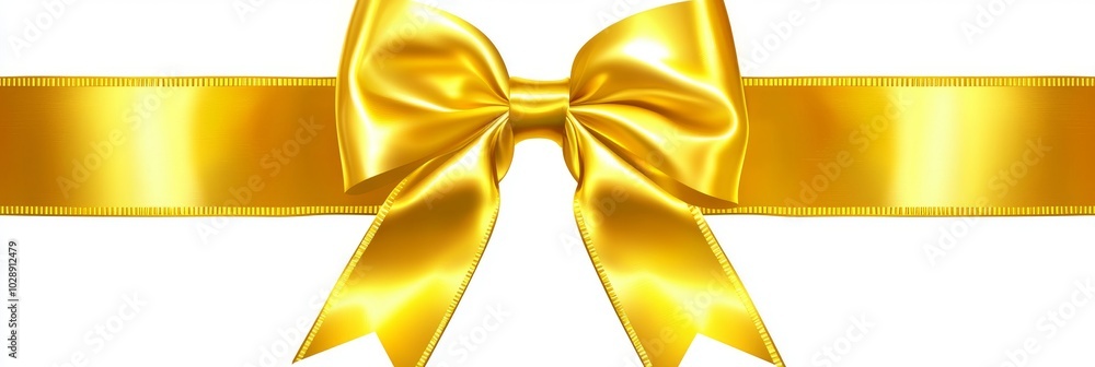 Ribbon bow with gold color, isolated on a white or transparent background, stock photo Ribbon bow with gold color, isolated on a white or transparent background, stock photo
