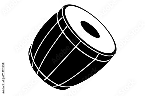 Mridangam | vector silhouette illustration on white background photo