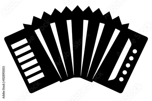 Accordion Silhouette | vector silhouette illustration on white background