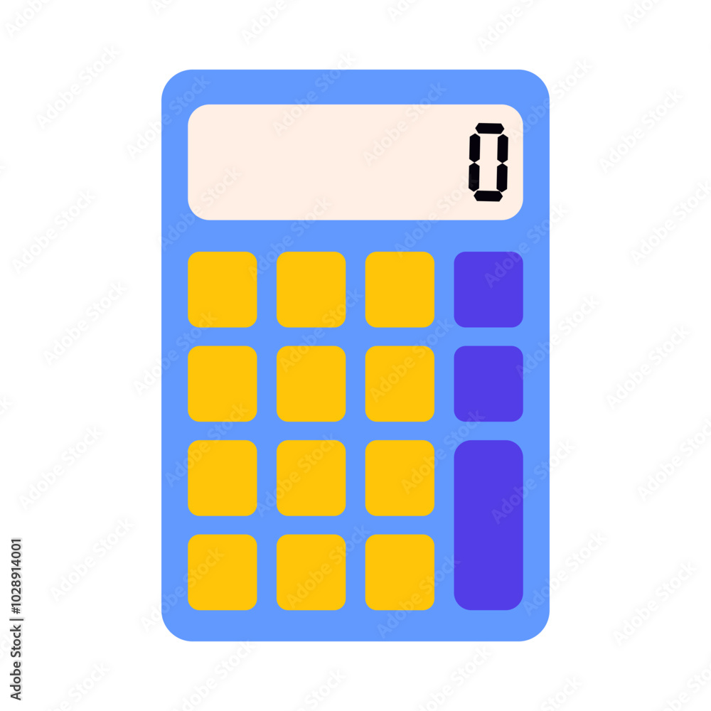 Calculator on an isolated background. Vector illustration for educational materials, office supplies, and financial designs Calculator on an isolated background. Vector illustration for educational materials, office supplies, and financial designs