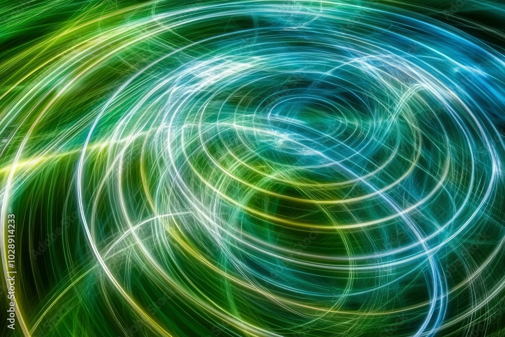 Abstract swirling green and blue light patterns Abstract swirling green and blue light patterns
