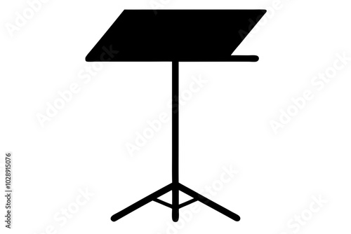 Music Stand | vector silhouette illustration on white background