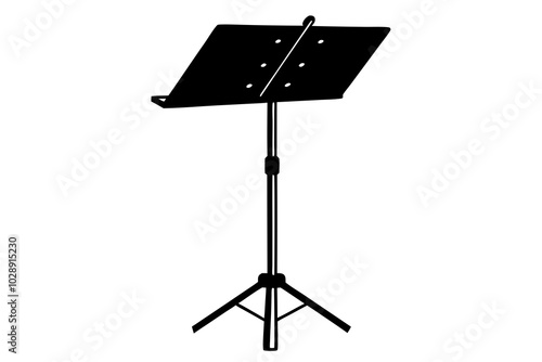 Music Stand | vector silhouette illustration on white background