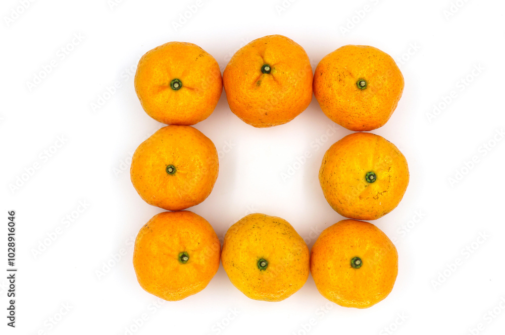 Top view fresh orange isolate on white background. Top view fresh orange isolate on white background.