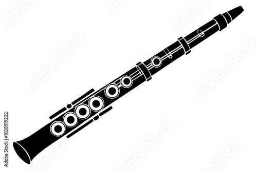 Aria flute Silhouette | vector silhouette illustration on white background