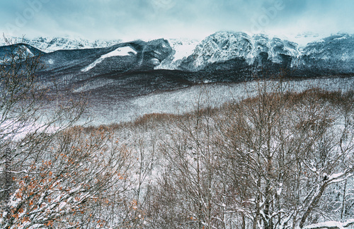 Snow and mountains in Abruzzo - Italy 