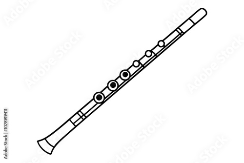 Aria flute Silhouette | vector silhouette illustration on white background