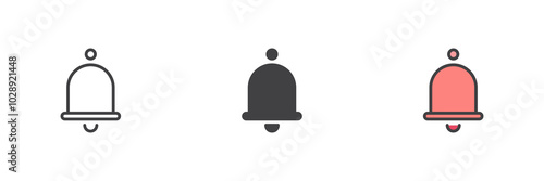 Alarm bell different style icon set