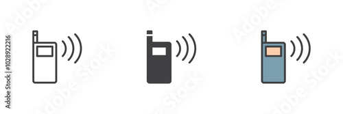 Walkie talkie different style icon set