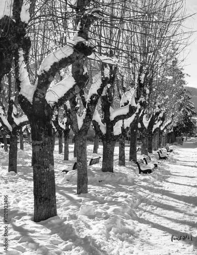 Snow and mountains in Abruzzo - Italy 