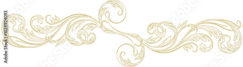 Vintage Baroque fine Line Borders in gold style