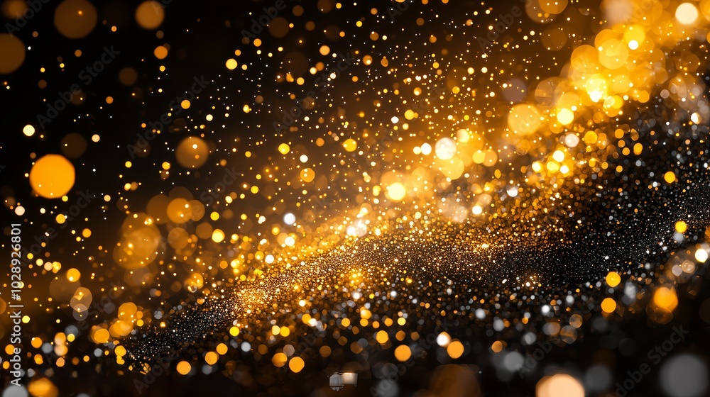 Fototapeta premium Sparkling Bokeh Lights in Gold and Silver Tones