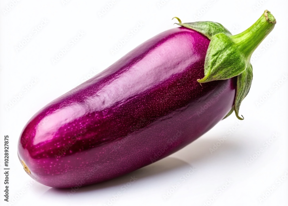 Fresh Purple Eggplant Isolated on White Background for Culinary Use and Healthy Eating