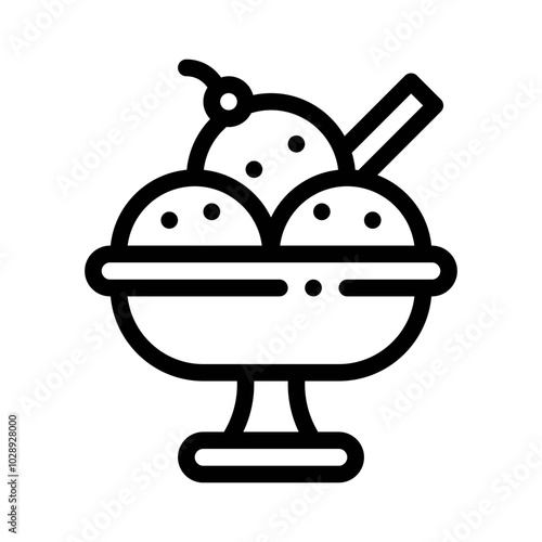 Ice Cream Sundae line icon