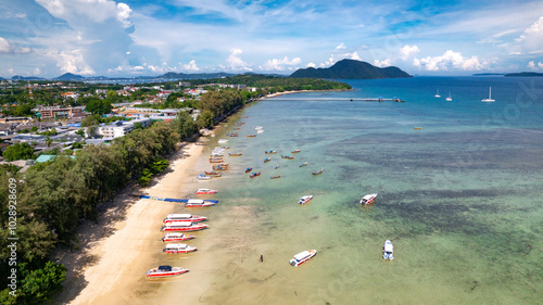 Fototapeta Naklejka Na Ścianę i Meble -  Ariel view of Rawai Beach, Phuket, Thailand