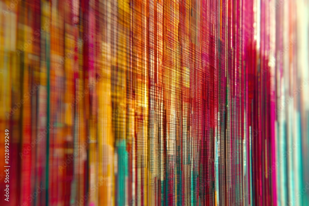 Abstract Art with Vertical Lines of Interwoven Colors Abstract Art with Vertical Lines of Interwoven Colors