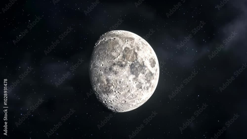 Moon with Detailed Craters in Outer Space Background Suitable for Scientific Illustration and Education Photorealistic Image Moon with Detailed Craters in Outer Space Background Suitable for Scientific Illustration and Education Photorealistic Image