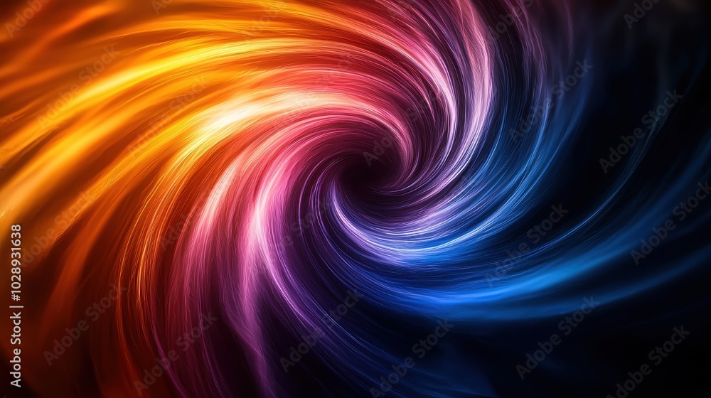 Colorful swirl pattern, black background Colorful swirl pattern, black background