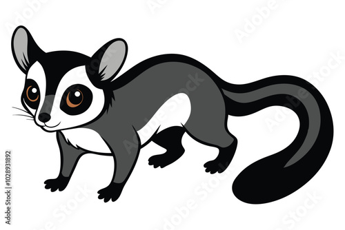 Solid color Sugar Glider animal vector