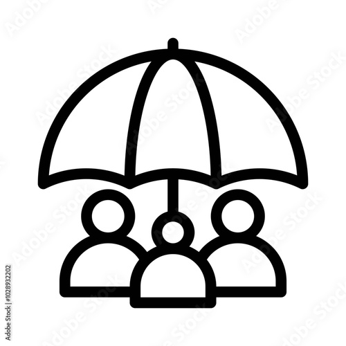 Family Umbrella line icon